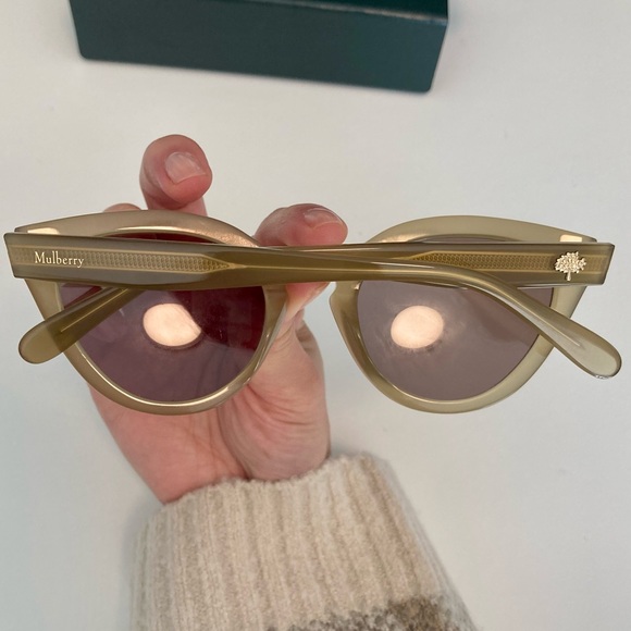 Mulberry Blondie Round Cat-eye Sunglasses in Dark Palm - Picture 6 of 16
